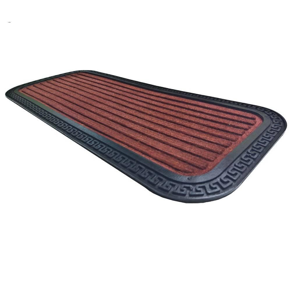 Mats Avenue Step and Stair Anti Skid Multi Purpose, Washable Rubber and Polypropylene Mat (Intense Brown, 25x60 cm) - Set of 3 - HalfPe