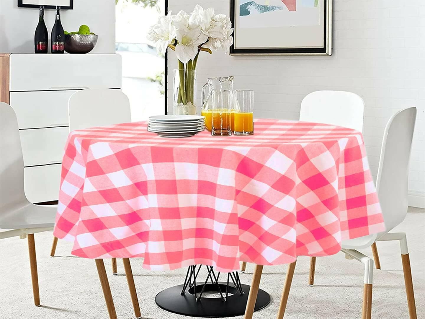 Lushomes Cotton Table Cloth, Round Table Cover (Size 40 Inch Round, 2 Seater Round/Oval Dining Table Cloth) - HalfPe