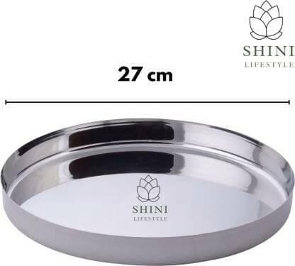 SHINI LIFESTYLE Stainless Steel Serving Plates (Pack of 4) - HalfPe