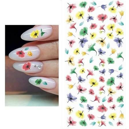 SENECIO Fantacy Illution Floral Nail Art Manicure Decals Water Transfer Stickers 1 Sheet - HalfPe