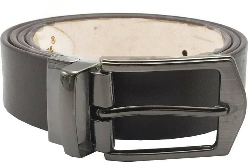 Men Casual Brown Genuine Leather Reversible Belt (Size: 30) - HalfPe