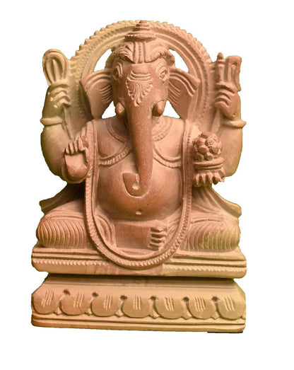 KariGhar Stone Hand Carved Ganesha, Ganpati Bappa Idol for Home - HalfPe