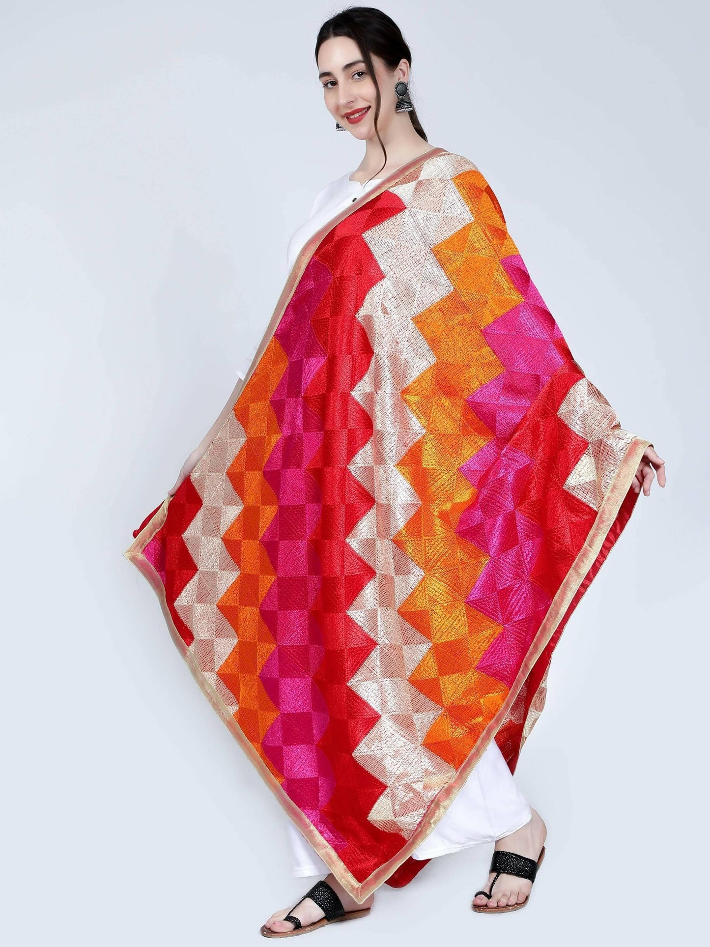 Phulkari Bagh Dupatta (Multicoloured) - HalfPe