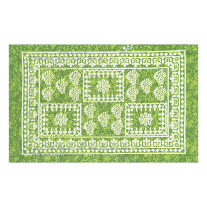 Jaipuri Traditional Cotton Double Bed Sheet with 2 Pillow Covers (Bedsheet for Double Bed Cotton, Green) - HalfPe