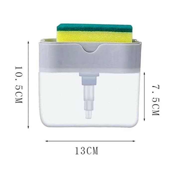 Dishwashing Liquid soap Pump For Kitchen (400 ML with Sponge Holder) - HalfPe