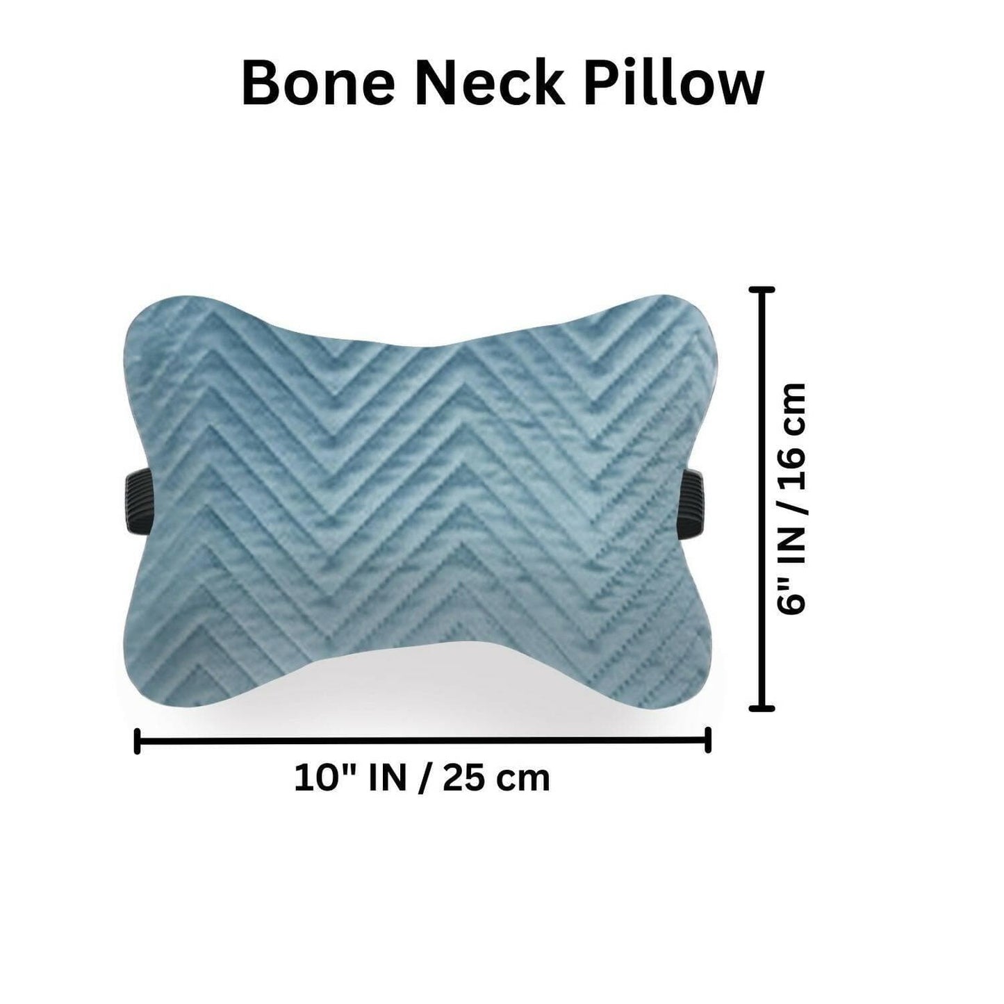 Car Cushion Pillows for Neck, Back and Seat Rest, Pack of 4, Quilted Blue Velvet Material, 2 PCs of Bone Neck Rest Size: 6x10 Inches, 2 Pcs of Car Cushion Size: 12x12 Inches by Lushomes - HalfPe