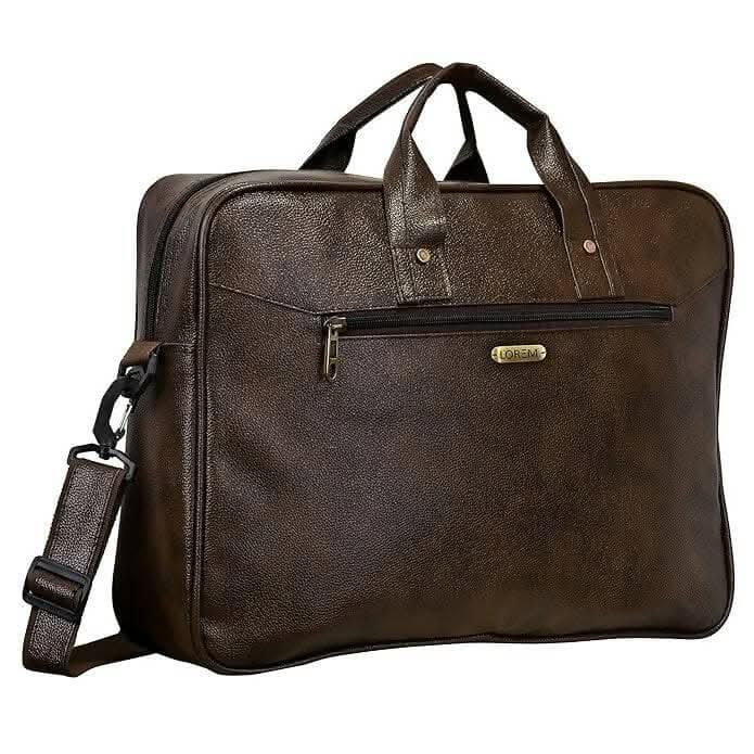 LOREM Faux Leather 10L Messenger Bag For Men & Women (Chocolate) - HalfPe
