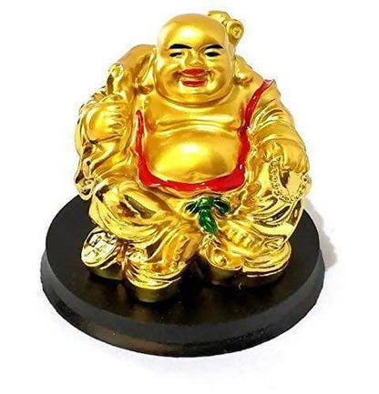 HC VILLA Handicrafts Villa Resin Laughing Buddha,Motelala with Wealth for Money Success and Happiness (Gold ) - HalfPe