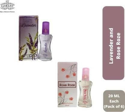 Gimani Lavender and Rose Roze Perfume 20ml Each (120ml, pack of 6) - HalfPe