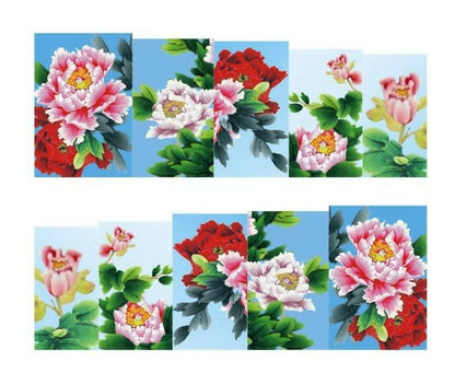 SENECIO Peony Multicolor Full Wraps Nail Art Manicure Decals Water Transfer Stickers (2 Sheets) - HalfPe