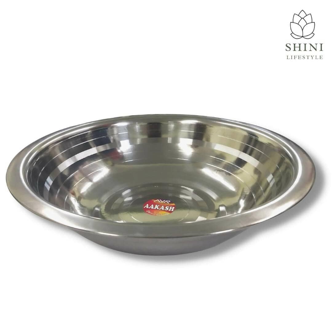 Stainless Steel Mixing Bowl, Serving Bowl Set, Big parat, Atta Parat (1) - HalfPe