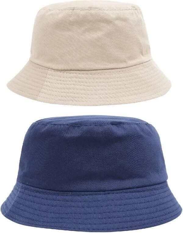 Cap Hat (Blue, Cream, Pack of 2) - HalfPe