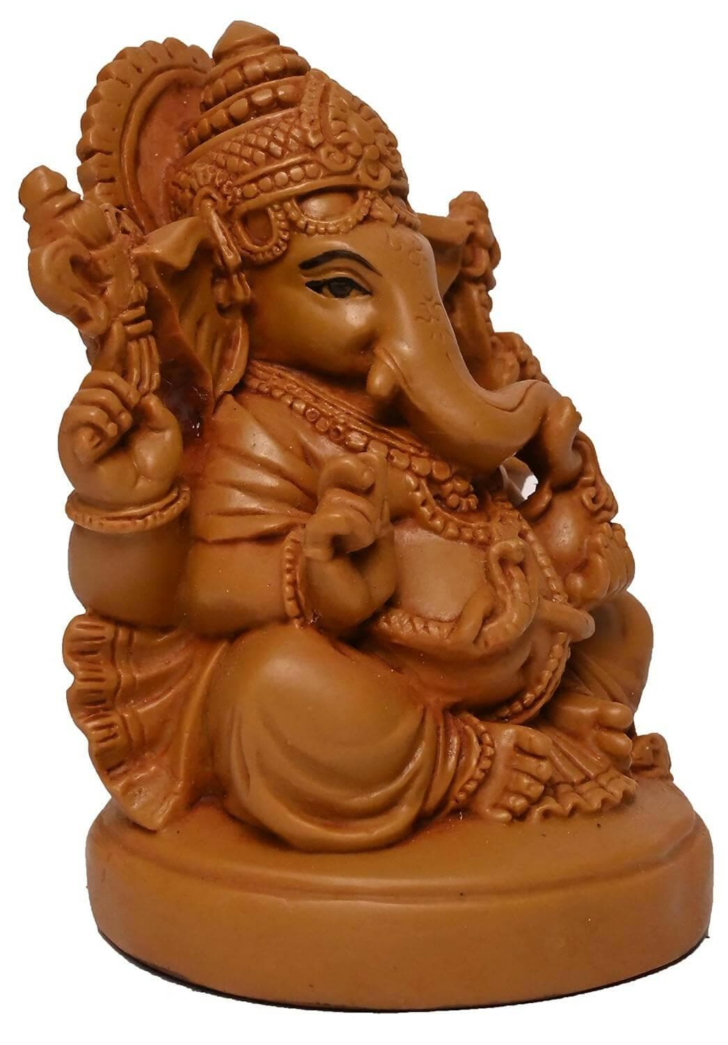 KariGhar Polyresin Ganesha Ganpati Bappa Idol Perfect For Drawing Room | Bedroom | Puja Ghar - HalfPe