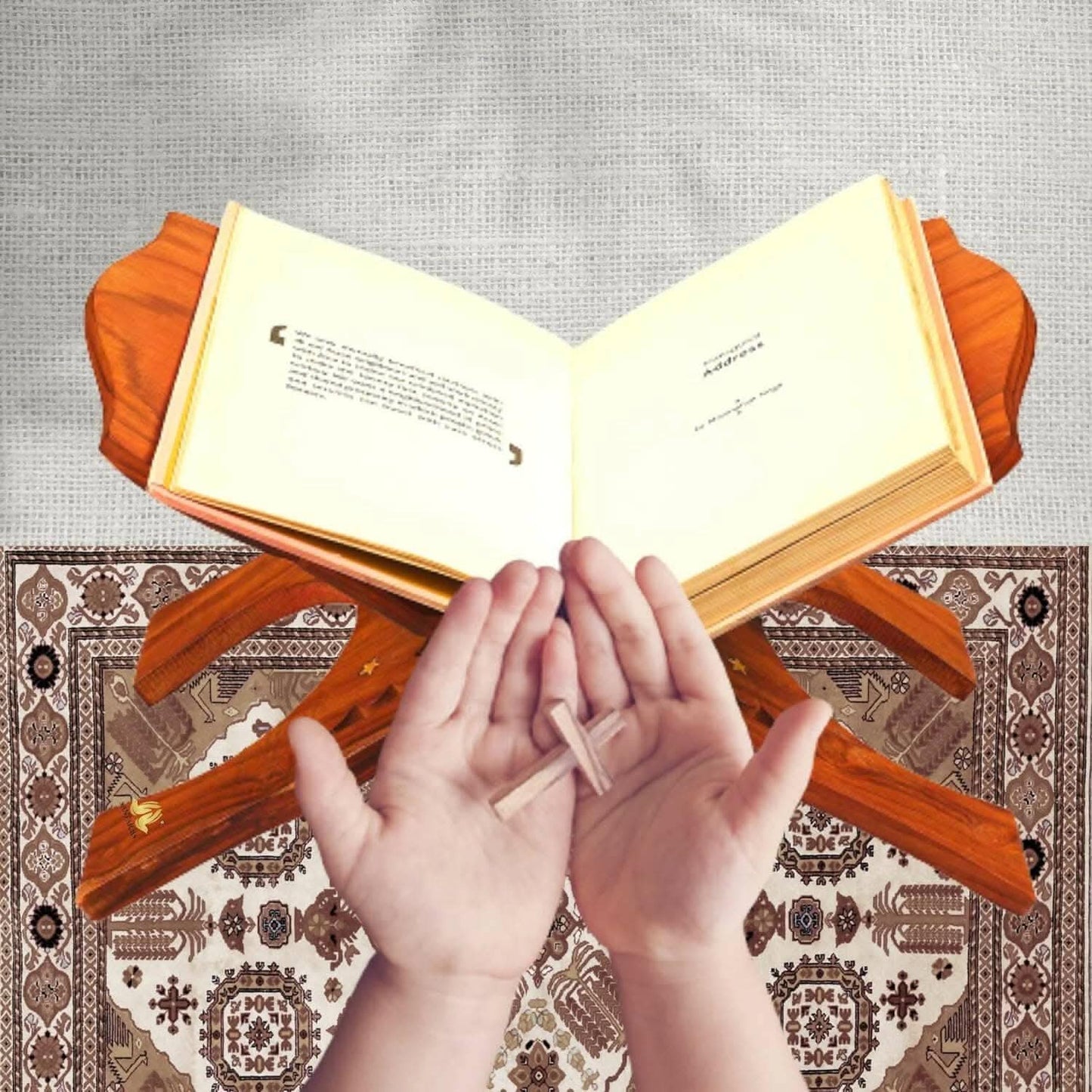 Santarms Wooden Foldable Book Stand Rehal for Reading (10 inches) - HalfPe