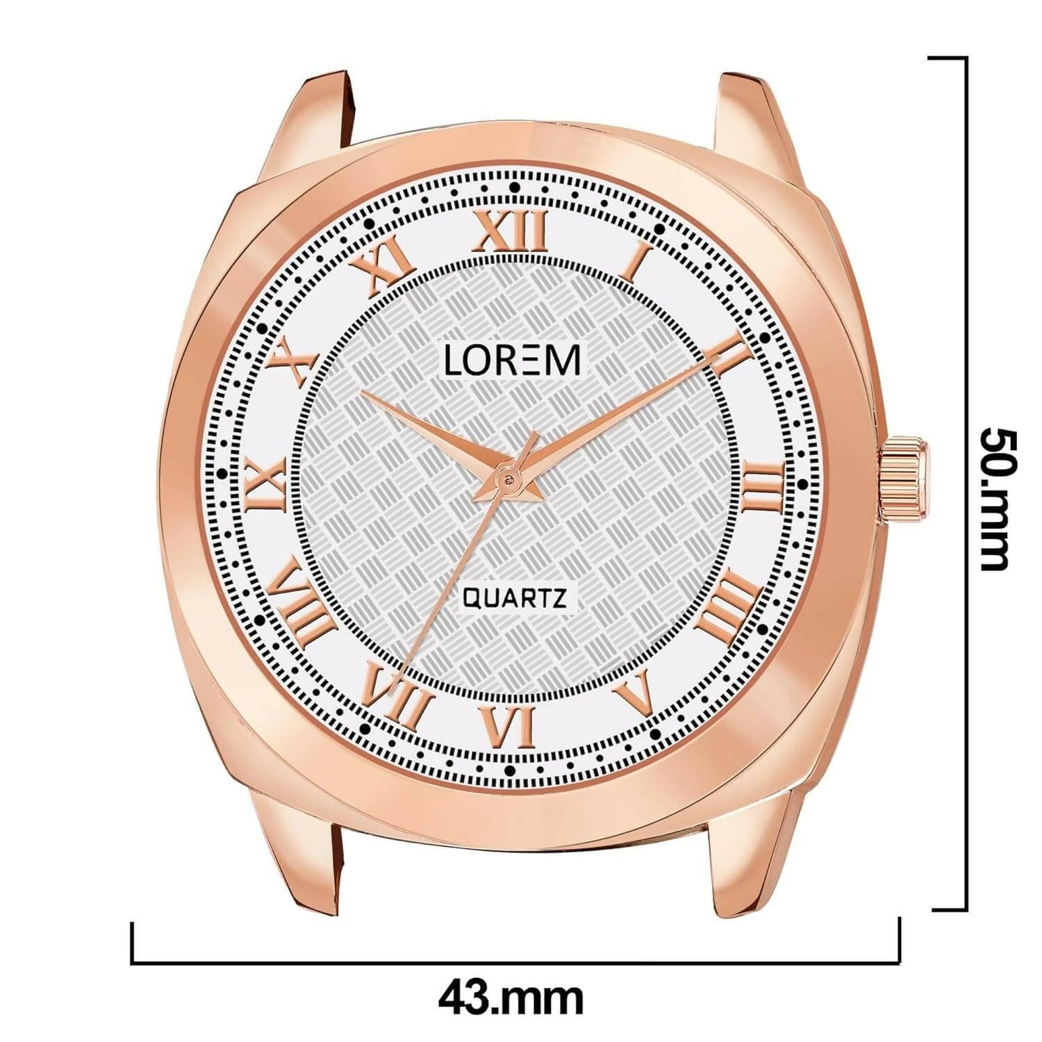 LOREM White Cubic Designer Printed Dial Analog Watch For Women LR337 - HalfPe