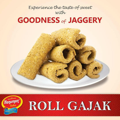 HANUMAN SAHU GAJAK UDYOG Special Roll Gajak (Soft & Crunchy Gajak) Khasta Gajak, Seasame Seeds (500 GM) - HalfPe