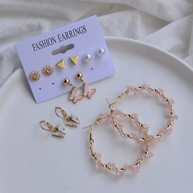 Pinapes Design Earrings for Women and Girls (Set of 6) - HalfPe