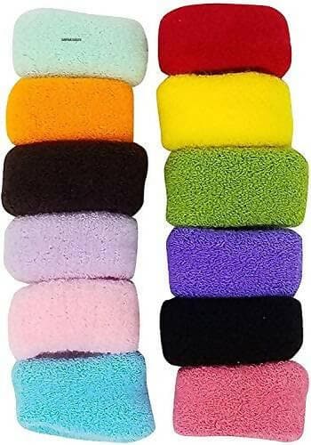 SENECIO® 12 Piece Multicolor Thick Rubber Band Hair Tie Random Colors - HalfPe