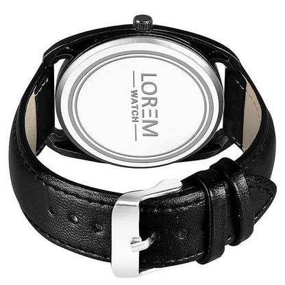 LOREM Black Stylish Dial Analog Watch For Men LR75 - HalfPe