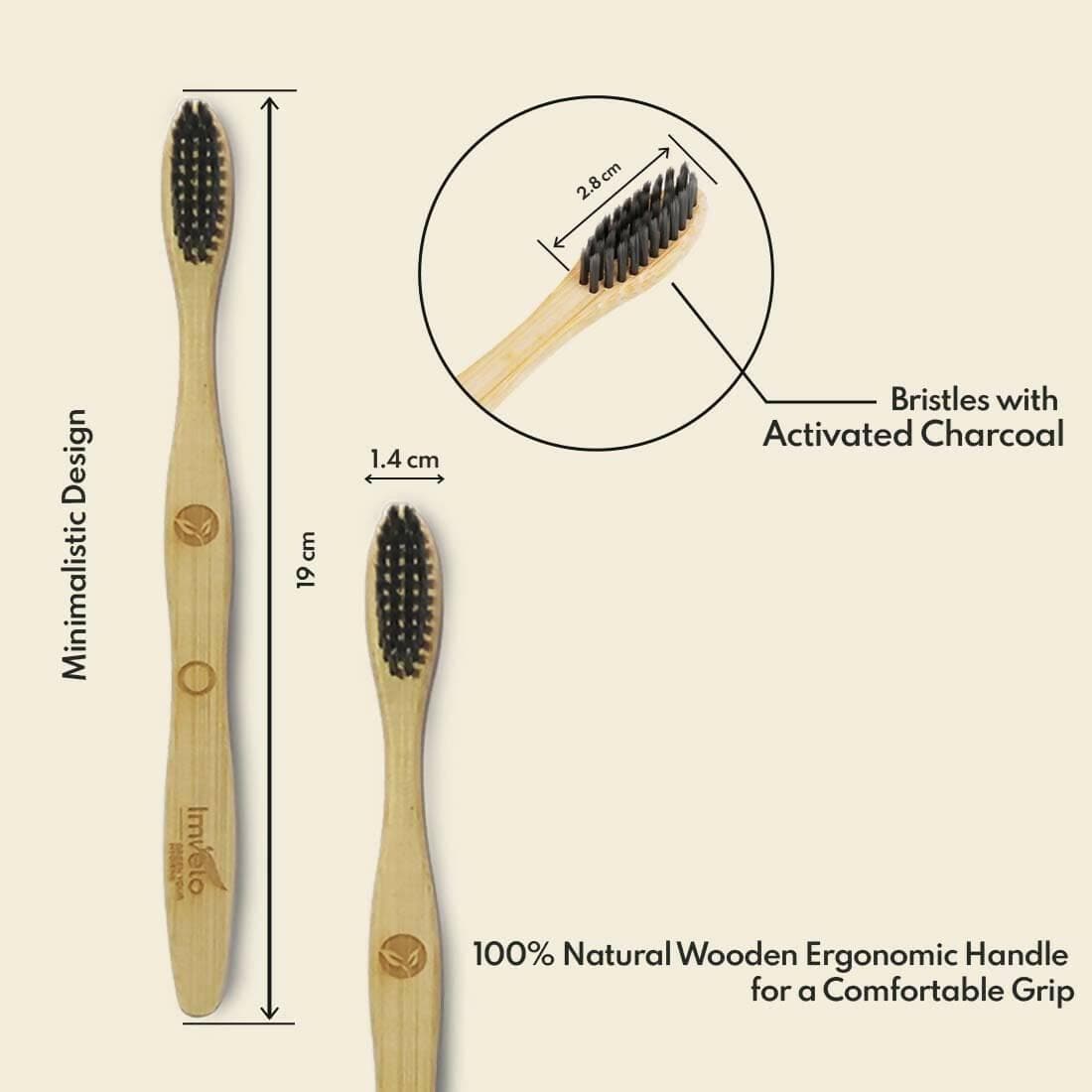 Imvelo Bamboo Toothbrush Adult Pack of 10 - HalfPe