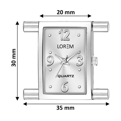 LOREM Silver Trending Square Braclet Analog Watch For Women LR297 - HalfPe