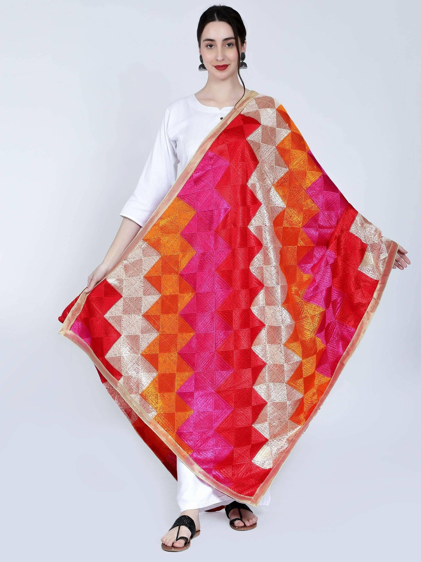 Phulkari Bagh Dupatta (Multicoloured) - HalfPe