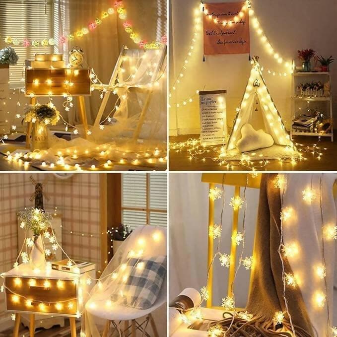 Snow Flake String Lights for Indoor Outdoor Decoration (14 lights) - HalfPe