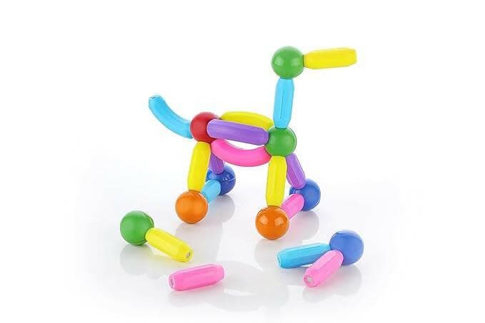 ZUDO TOYS Magnetic Building Sticks Blocks for Toddlers Toys (64 pcs) - HalfPe