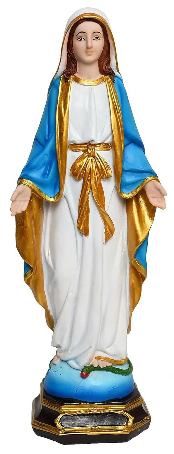 KariGhar Resin Mother Mary, Virgin Mary Catholic Idol Perfect for Home - HalfPe