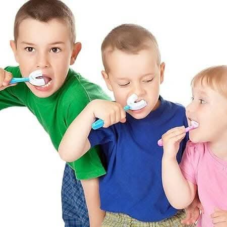 360-Degree U-Shaped Toothbrush for 2-6 years kids (pack of 3) - HalfPe
