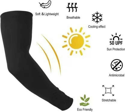 SAGIRON Nylon Arm Sleeve For Men & Women (Free size, Black) - HalfPe