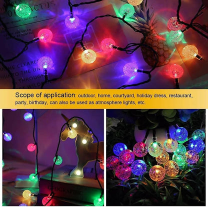 Multicolor Crystal bubble Snowflake Shaped ball LED string light (14 lightS) - HalfPe