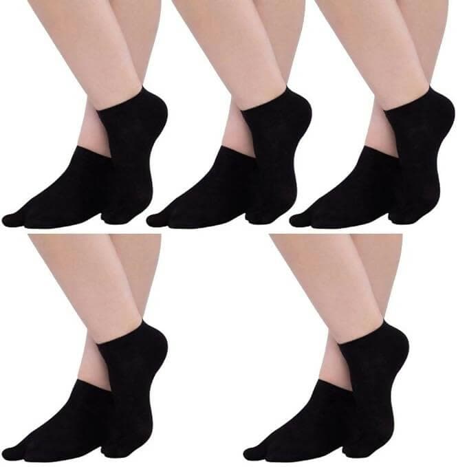 Black Low Ankle Thumb Socks(Pack Of 5 ) - HalfPe