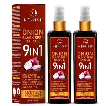 Newish Hair Oil for Hair Growth, Anti Hair fall & Dandruff, hair care with Onion Oil (400ML) - HalfPe