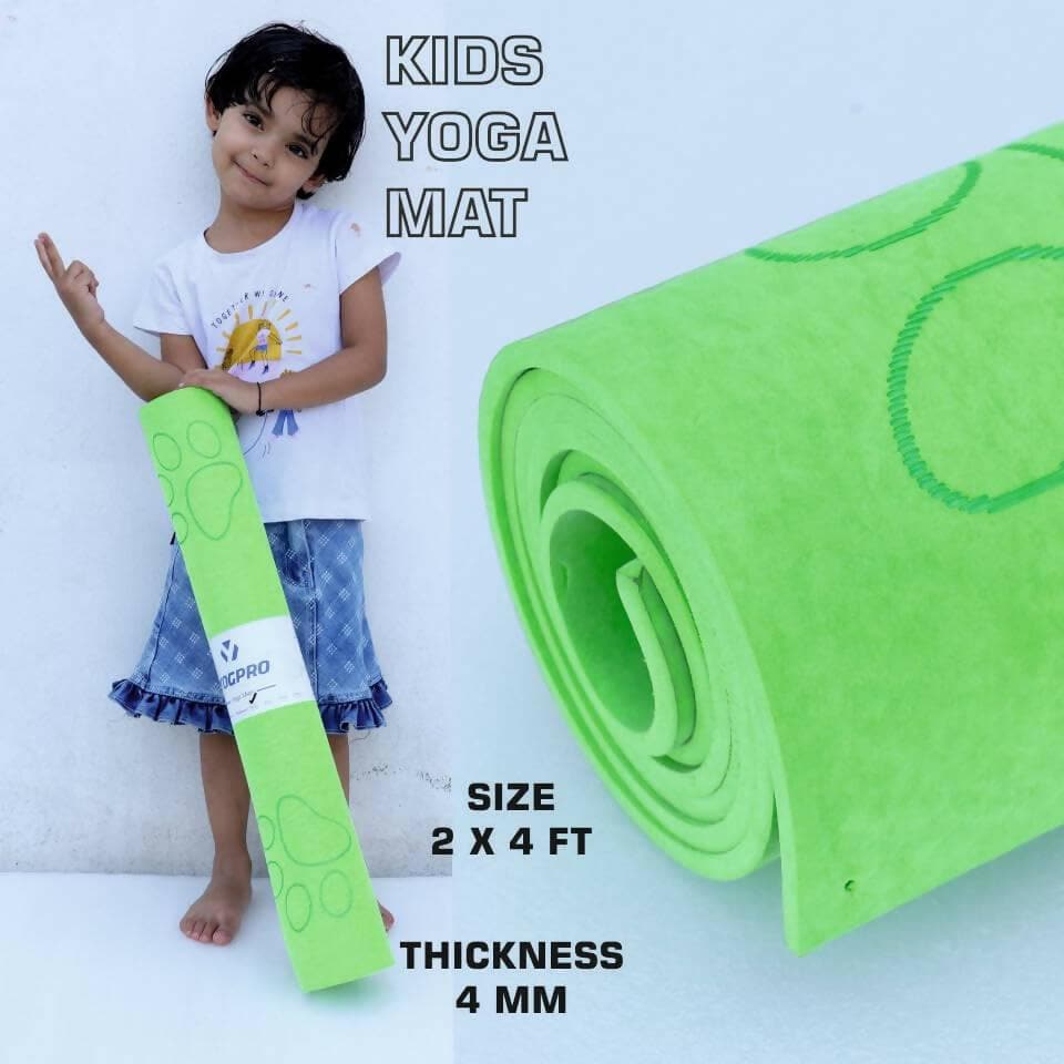 YOGPRO Kids Yoga Mat with Carrying Strap for Children Workout (Green) - HalfPe