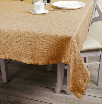 Lushomes Jute table cloth, dining table cover 6 seater, table cloth for 6 seater dining table, Rectangle dining cover, Jute Table Cover, beige (Pk of 1, Size: 50x75 Inch, 4 FTx6 FT Approx) - HalfPe