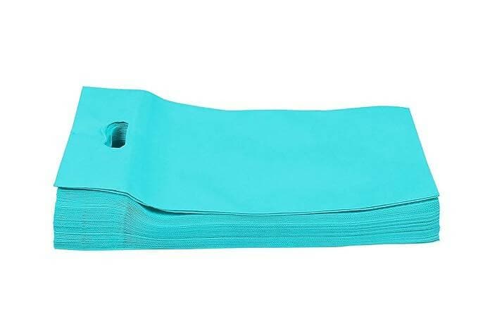 AGRASHRI ENTERPRISES D Cut Teal Cloth Carry Bag (Pack of 50 ) - HalfPe