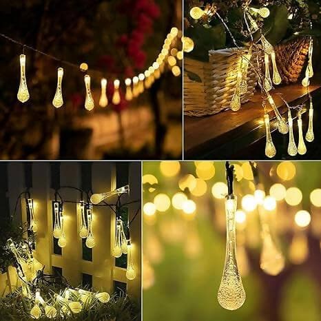 Water Drop LED Bulbs String Ball Globe Lights (14 lights) - HalfPe