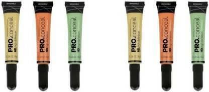 Bingeable HD Pro Conceal (Concealer) Yellow, Green, Orange Concealer (Yellow, Green, Orange) (Pack of 6) - HalfPe