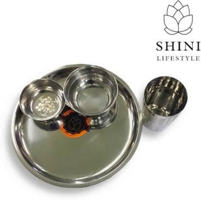 SHINI LIFESTYLE Stainless Steel Stainless Steel Dinner Set (Silver) (Pack of 24) - HalfPe