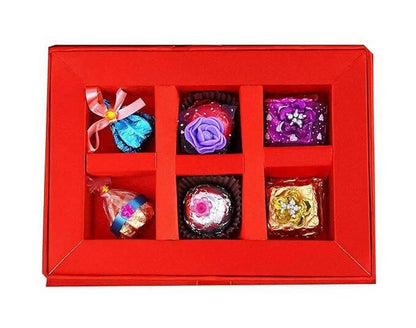 MANTOUSS Christmas Gift-Red Satin Christmas Chocolate Box/Hamper+ Merry Cristmas Greeting Card+Santa Cap - HalfPe