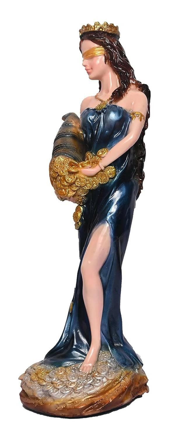 KariGhar Resin Fortuna, Goddess of Fortune, Goddess of Abundance Catholic Idol (7 Inch, Multicolour) - HalfPe