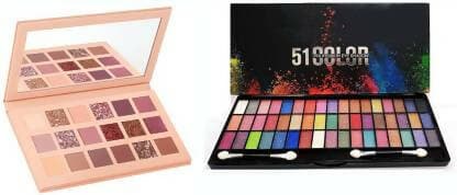 Bingeable High Pigmentation Nude Edition Eye Shadow Palette with 51 Multi Color Eye Shadow Palette (Pack of 2) - HalfPe