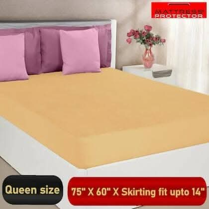 Mattress Protector Beige Bed Protector for Queen Size Bed ( 75 x 60 inch) - HalfPe