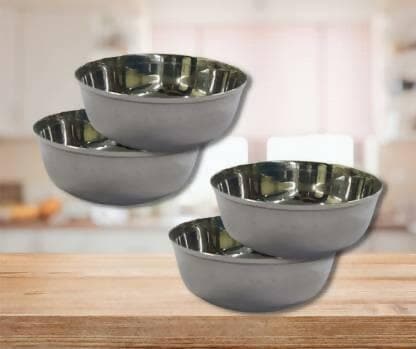 SHINI LIFESTYLE Stainless Steel Vegetable Bowl Stainless steel bowl(Pack of 4, Silver) - HalfPe