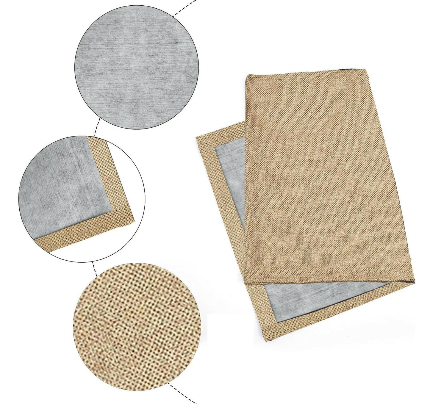 Lushomes Jute Table Mat, Beige Dining Table Mat, table mats Set of 8, Also Used as kitchen mat, fridge mat, cupboard sheets for wardrobe, Jute Place mats (Pack of 8, 12x18 Inches, 30x45 Cms) - HalfPe