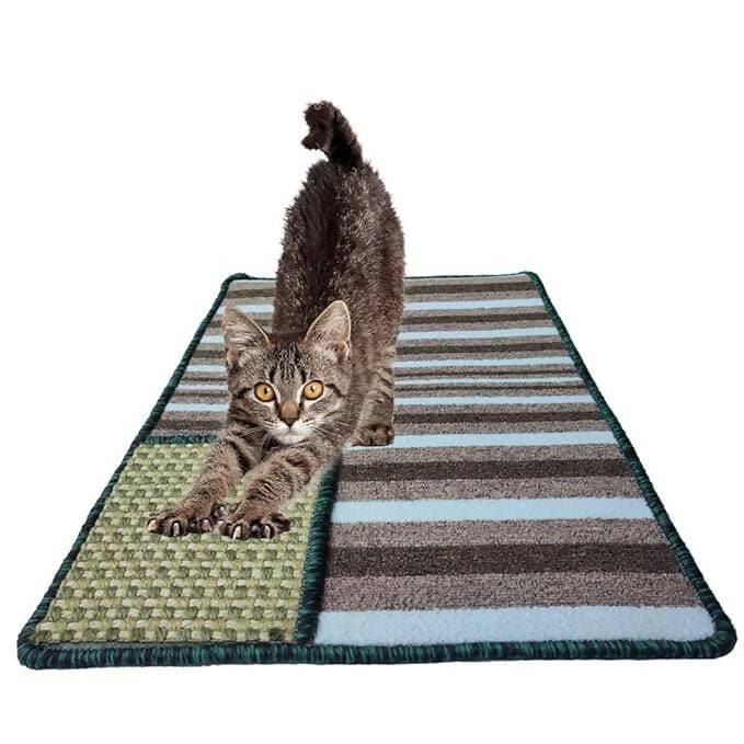 Mats Avenue Cat Sleeping Mat Soft Synthetic Wool and Rubber Backing with Embedded Sisal Scratcher - HalfPe