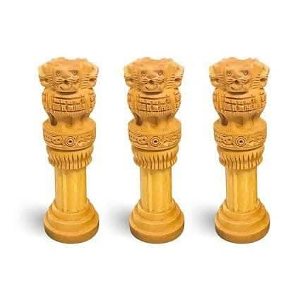 santarms Wooden Ashoka Pillar ( pack of 3) - HalfPe