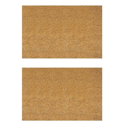 Mats Avenue Solid Coir Doormat with Heavy Backing (Brown, Coir, 45x75 cm) Large Set of 2 for All Entrance and Floor - HalfPe