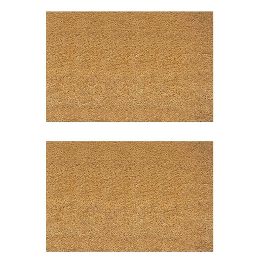 Mats Avenue Solid Coir Doormat with Heavy Backing (Brown, Coir, 45x75 cm) Large Set of 2 for All Entrance and Floor - HalfPe